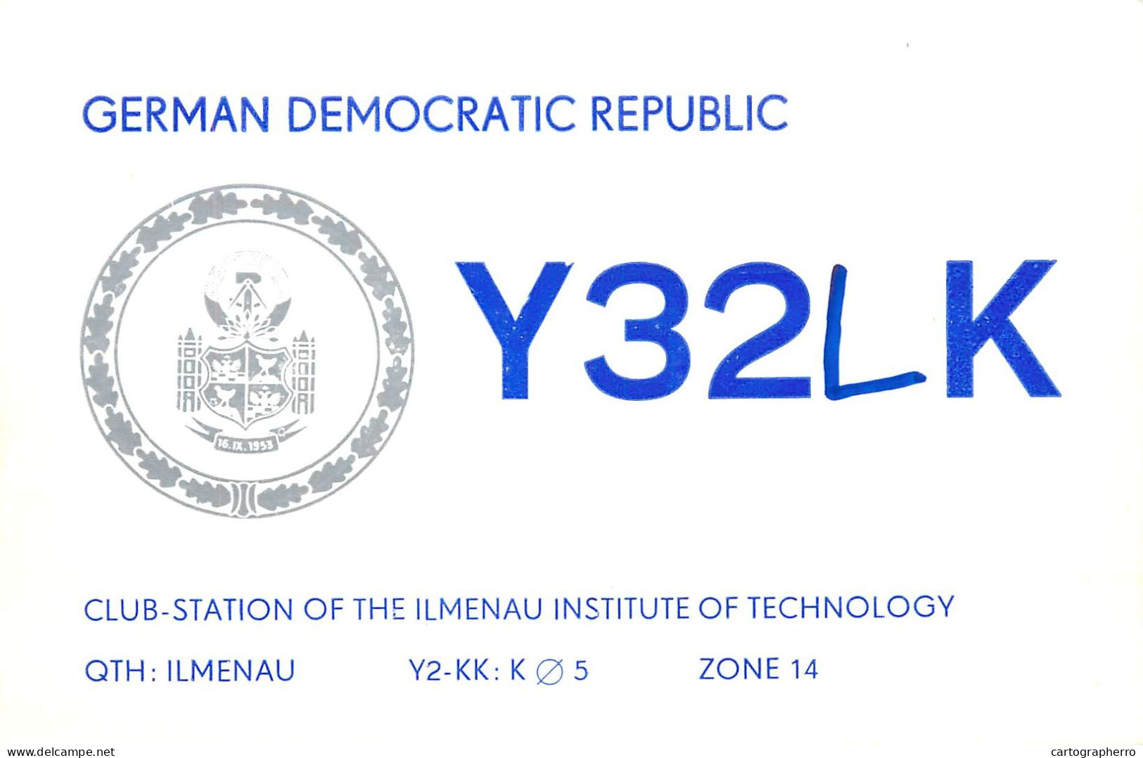 German Democtaric Republic Radio Amateur QSL Card Y32LK Y03CD 1983 - Radio Amateur