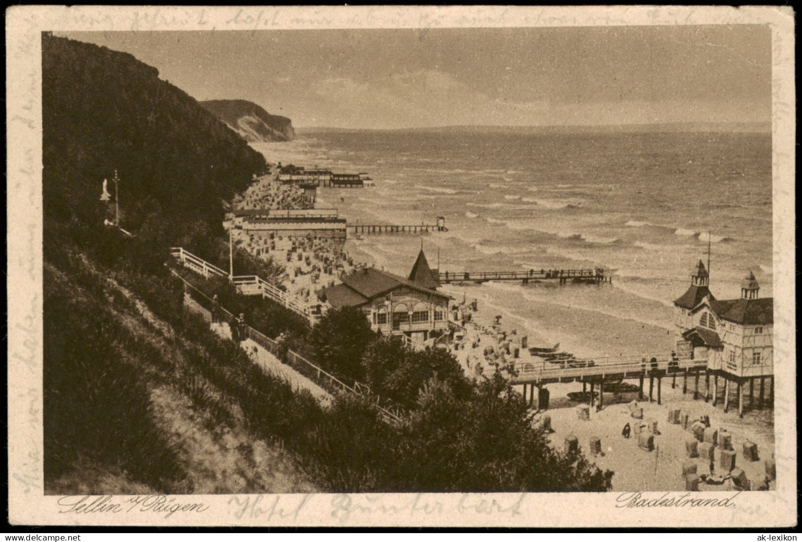 Ansichtskarte Sellin Strand, Restaurant Und Seebrücke 1924 - Sellin