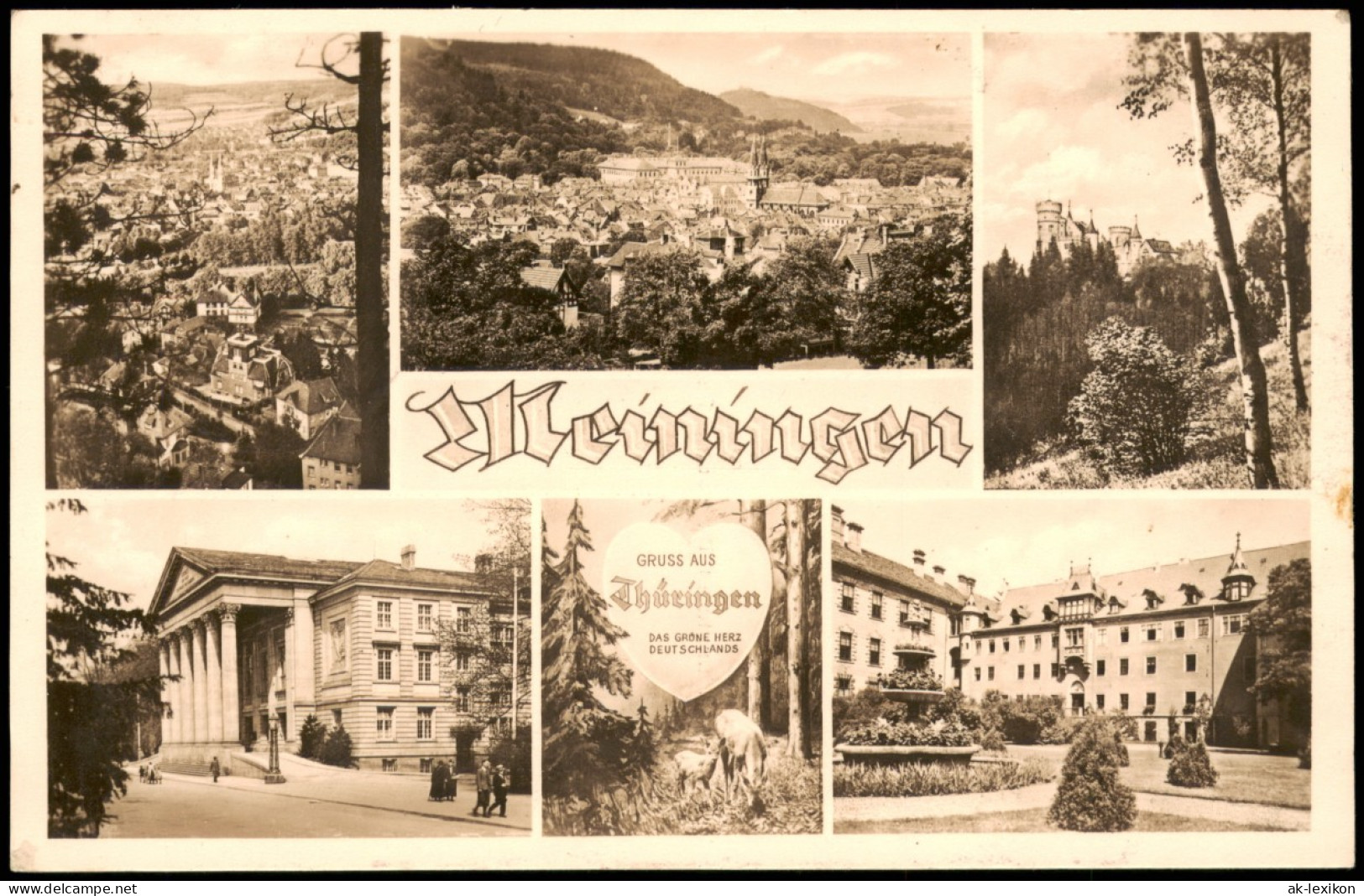 Ansichtskarte Meiningen Theater, Stadt MB 1941  Gel Feldpost WK2 - Meiningen