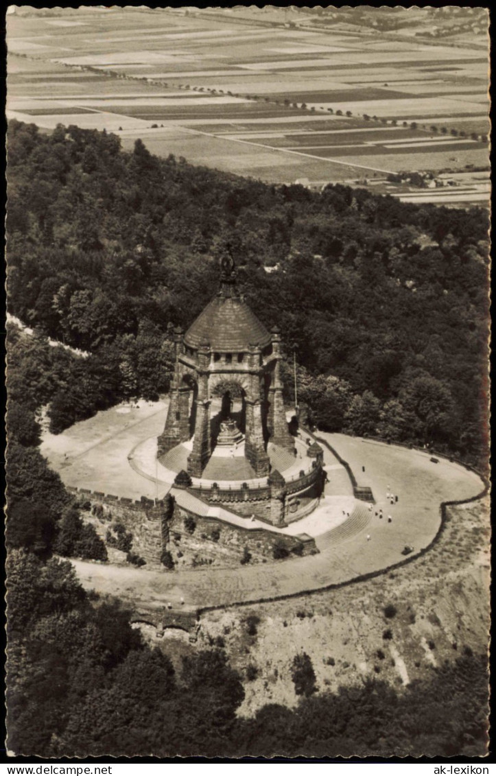 Ansichtskarte Porta Westfalica Luftbild Denkmal 1963 - Porta Westfalica