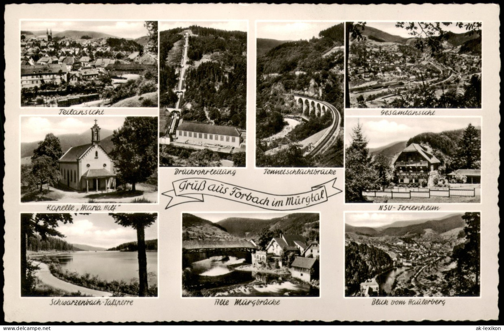 Ansichtskarte Forbach (Baden) Mehrbildkarte Mit Vielen Ortsansichten 1955 - Forbach