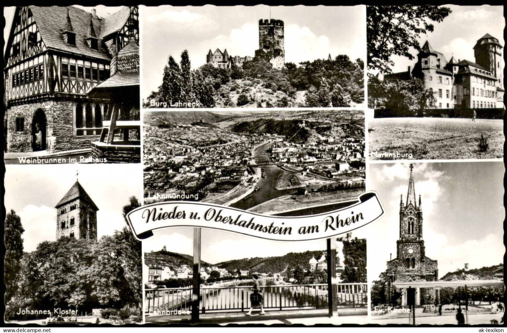 Lahnstein Mehrbildkarte Mit Nieder- U. Oberlahnstein Am Rhein 1960 - Lahnstein