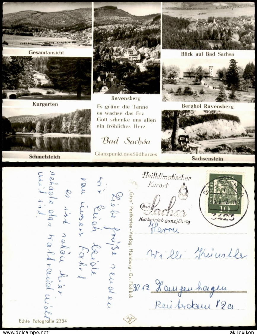 Bad Sachsa Mehrbild-AK U.a. Ravensberg Berghof, Kurgarten, Gesamtansicht 1962 - Bad Sachsa