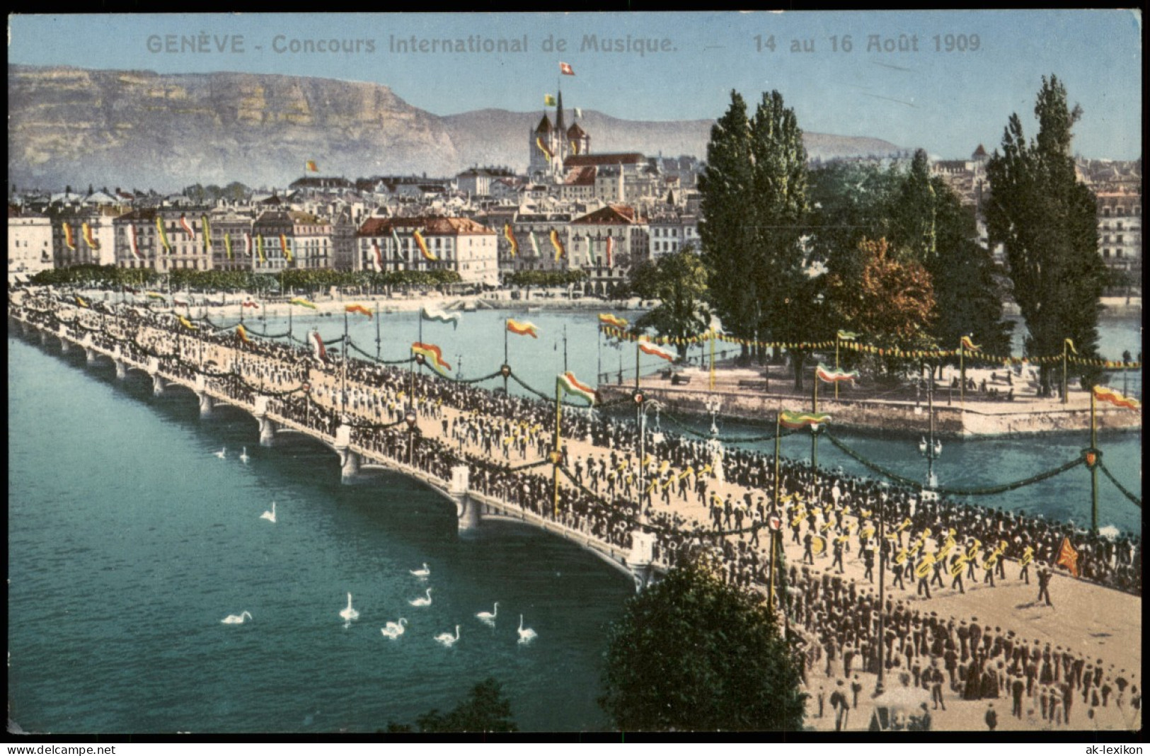 Genf Genève Panorama Zum Tag Concours International De Musique 1909 - Autres & Non Classés