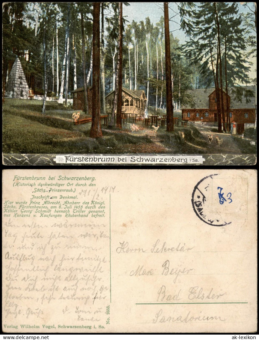 Schwarzenberg (Erzgebirge) Historisch Denkwürdiger Ort  Sächs. Prinzenraub 1914 - Schwarzenberg (Erzgeb.)