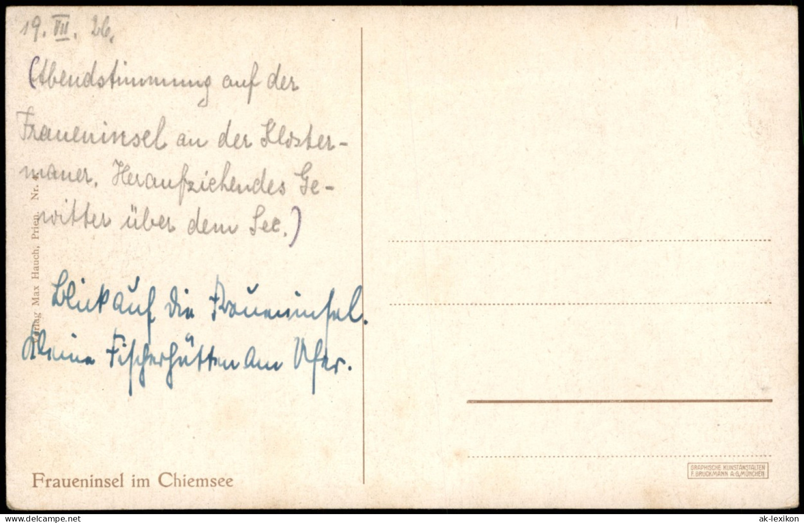 Ansichtskarte Chiemsee Fraueninsel - Chiemsee, Künstlerkarte 1913 - Chiemgauer Alpen