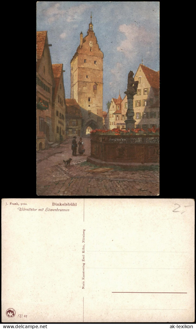 Ansichtskarte Dinkelsbühl Wörnitztor Mit Löwenbrunnen 1913 - Dinkelsbühl