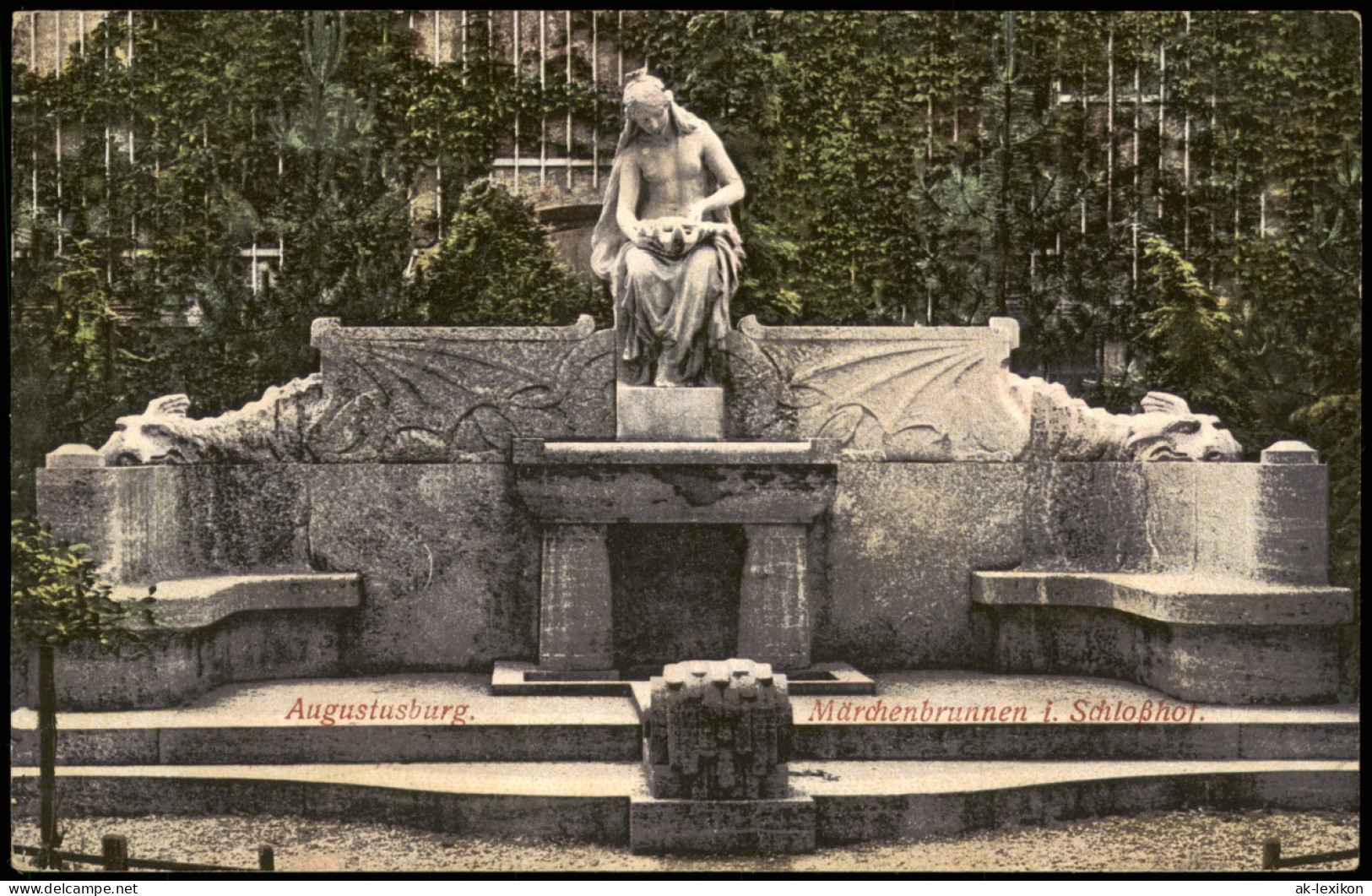 Ansichtskarte Augustusburg Erzgebirge Augustusburg, Märchenbrunnen 1912 - Augustusburg