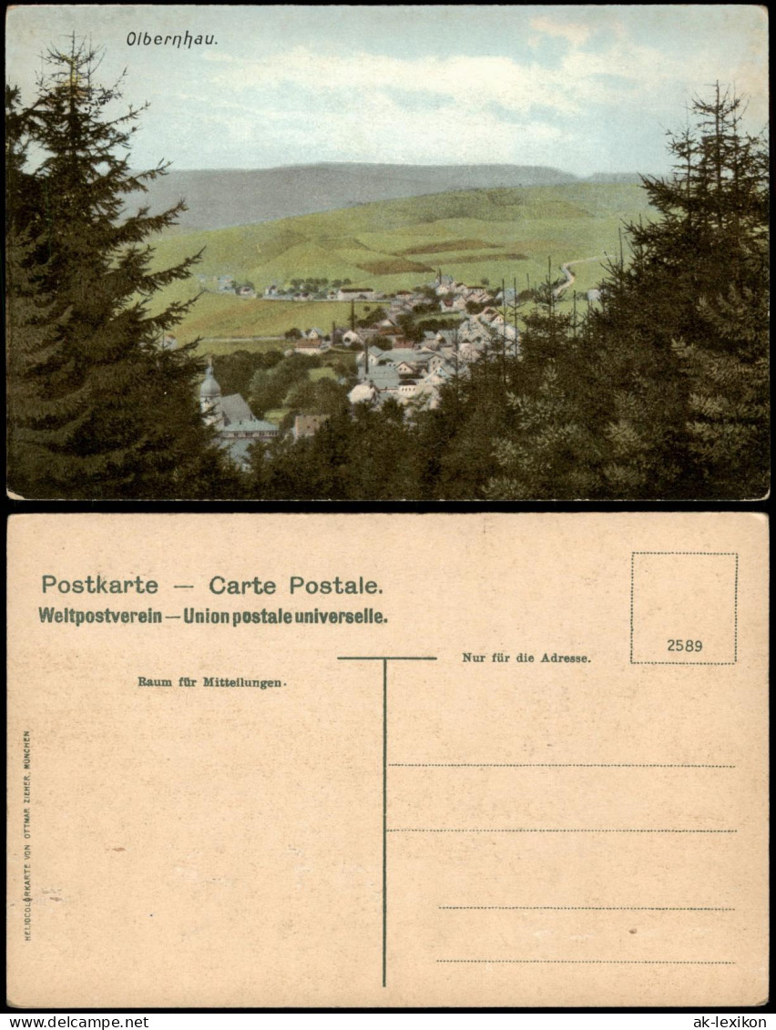 Ansichtskarte Olbernhau Blick Auf Die Stadt, Erzgebirge 1912 - Olbernhau