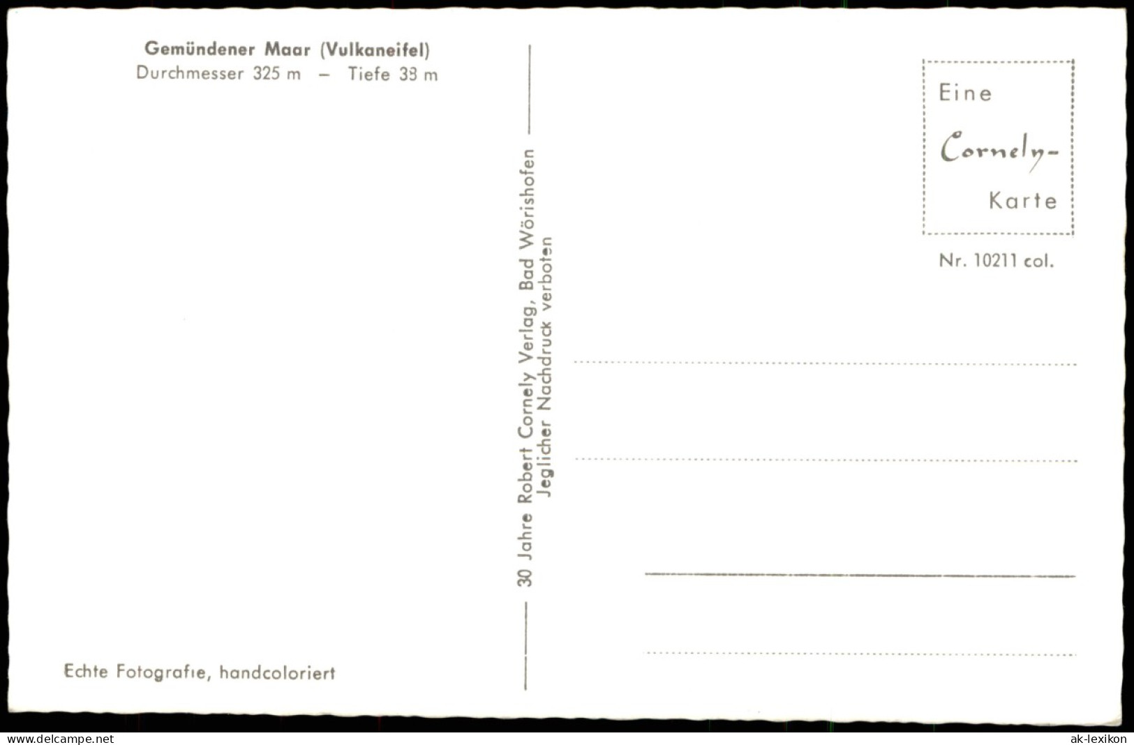 Ansichtskarte Daun Eifel Gemündener Maar (Vulkaneifel) 1962 - Daun