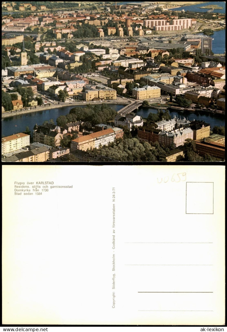 Postcard Karlstad Luftbild Flygvy 1986 - Schweden