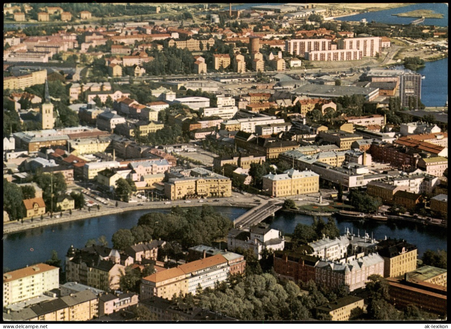 Postcard Karlstad Luftbild Flygvy 1986 - Schweden