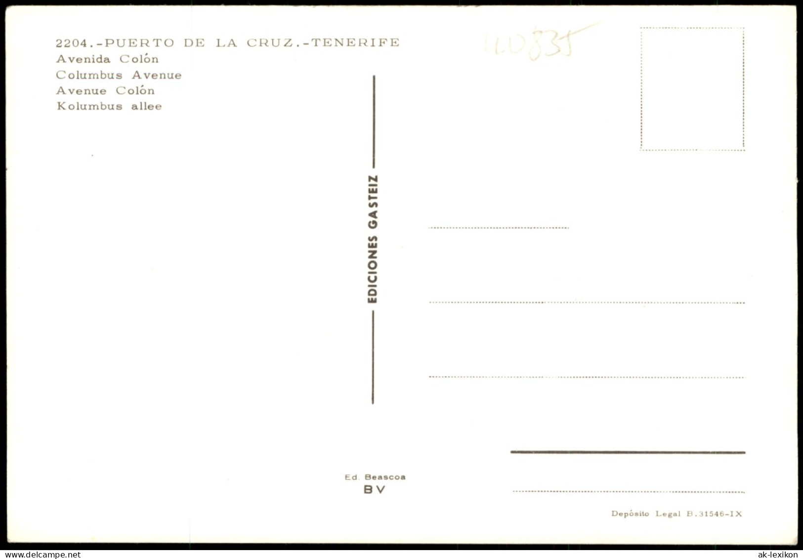 Postales Puerto De La Cruz Avenida Colón TENERIFE 1980 - Andere & Zonder Classificatie