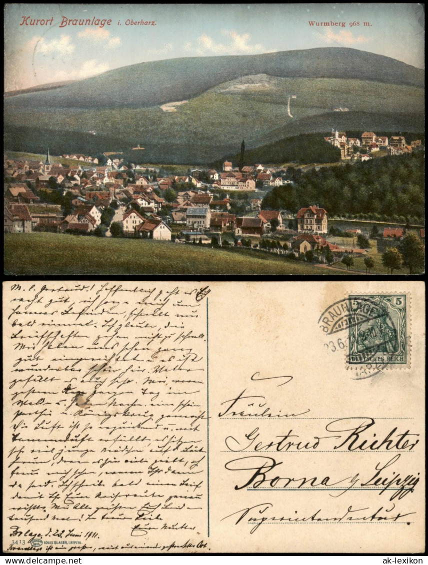 Ansichtskarte Braunlage Wurmberg, Stimmungsbild 1911 - Braunlage