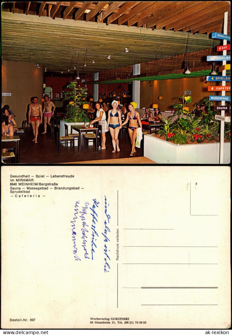 Ansichtskarte Weinheim (Bergstraße) Cafeteria Im Miramar 1969 - Weinheim