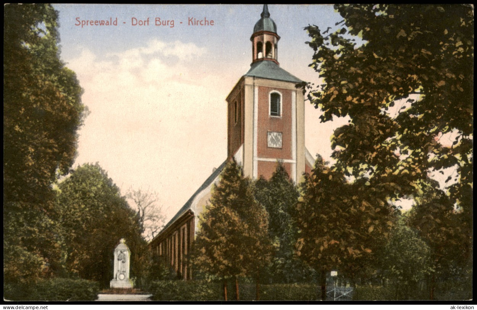 Ansichtskarte Burg (Spreewald) Dorf Burg - Kirche 1913 - Burg (Spreewald)