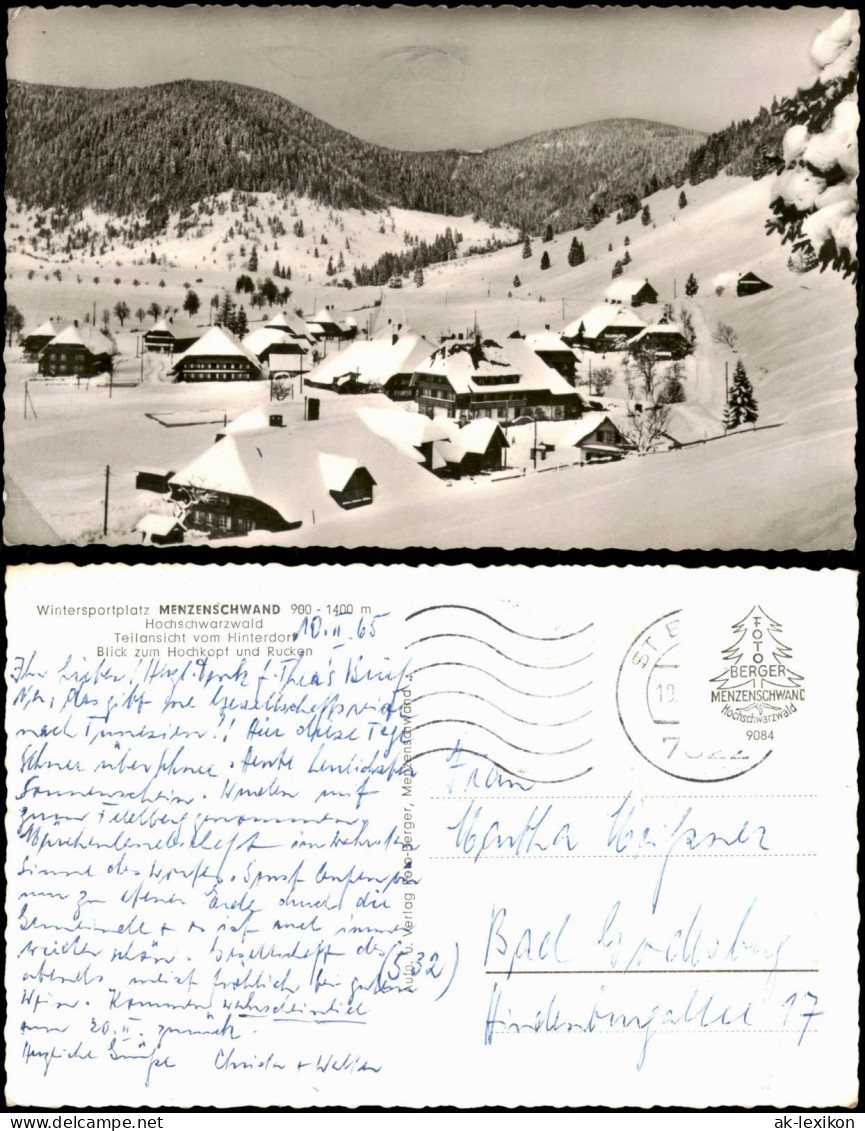 Menzenschwand-St. Blasien Panorama-Ansicht Blick Zum Hochkopf Und Rucken 1965 - St. Blasien