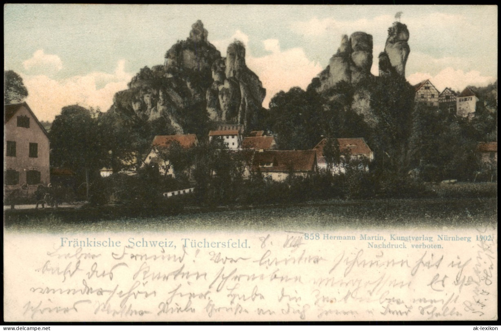 Ansichtskarte Tüchersfeld-Pottenstein Stadtpartie 1902  Gel. Div. Stempel - Pottenstein