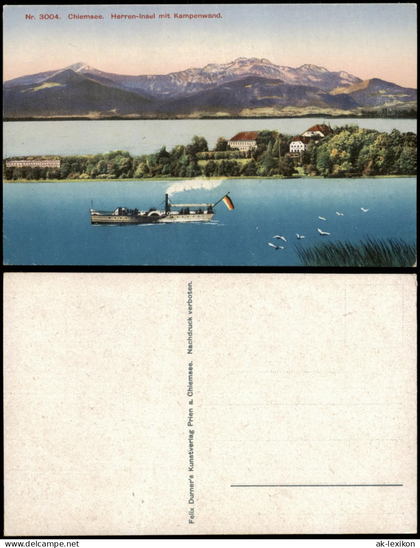 Chiemsee Herrenchiemsee Herreninsel Mit Schloss U. Kampenwand 1910 - Chiemgauer Alpen