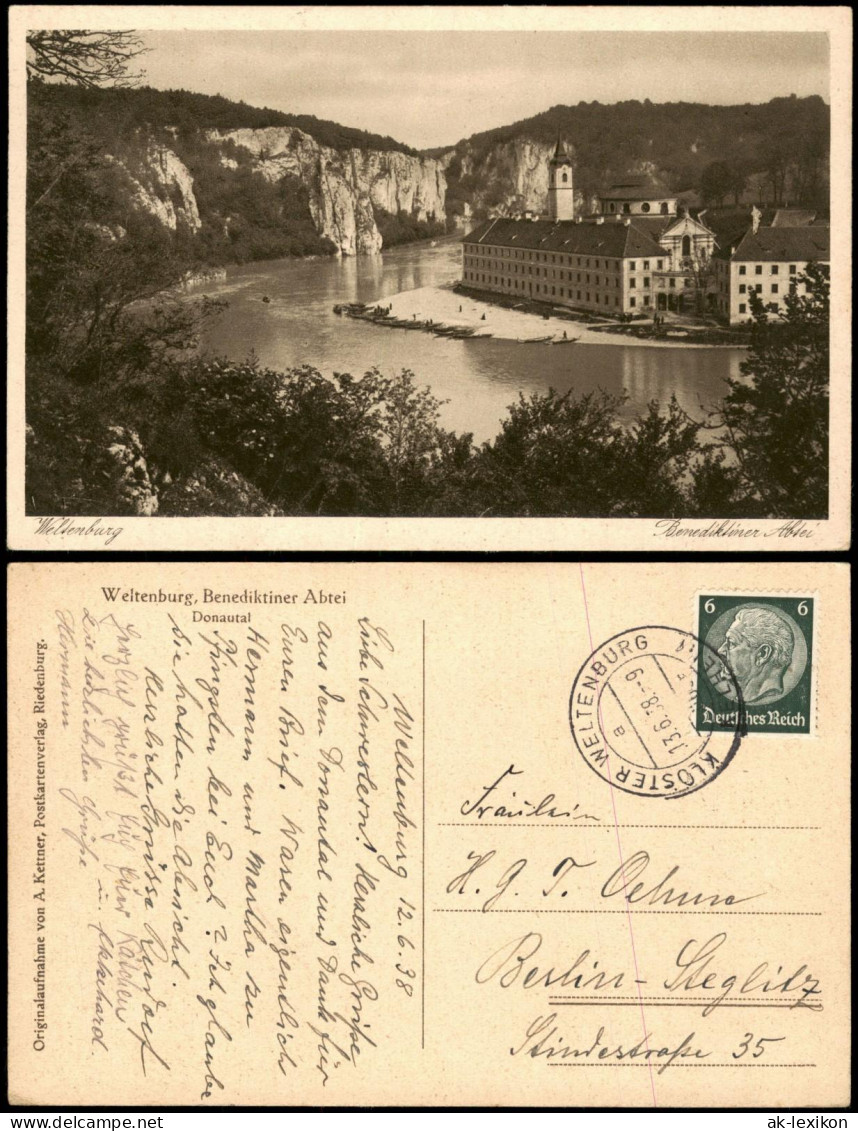 Ansichtskarte Kelheim Kloster Weltenburg Abtei Im Donau-Tal 1938 - Kelheim