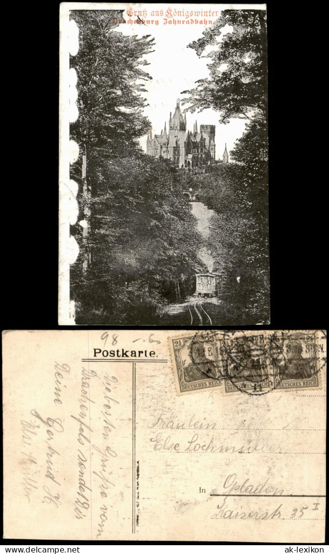 Ansichtskarte Königswinter Zahnradbahn Drachenburg 1910 - Koenigswinter