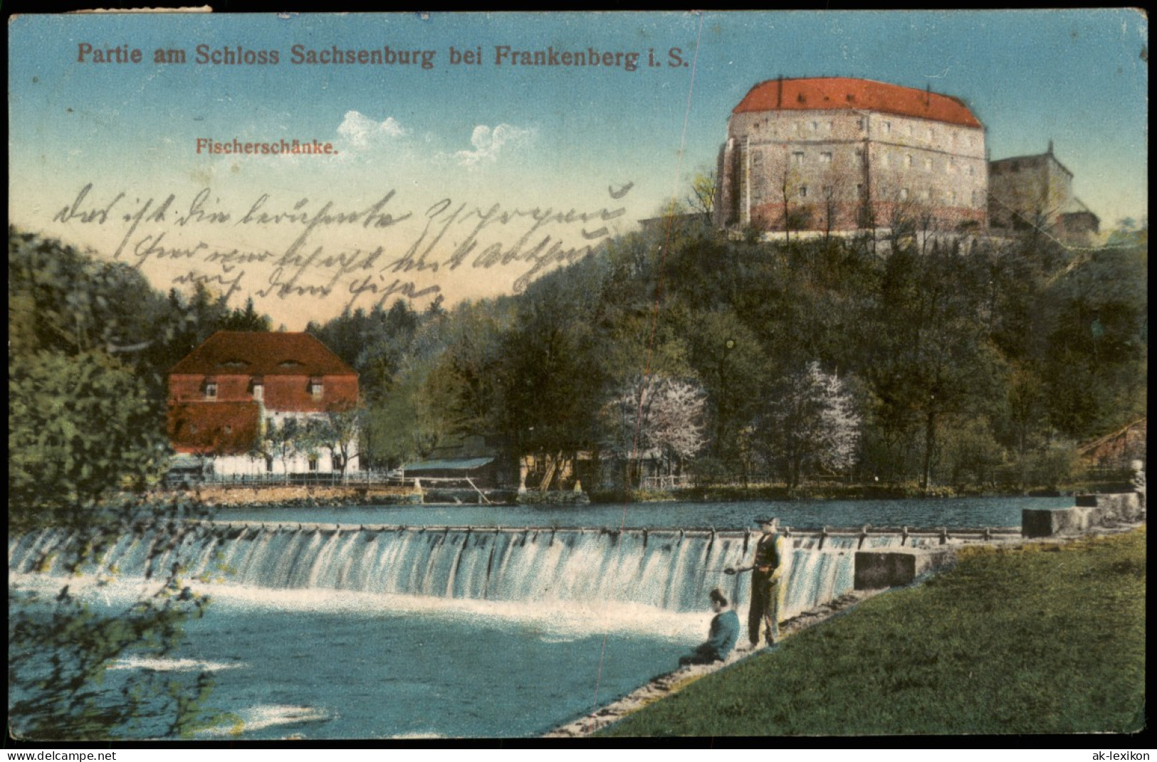 Frankenberg (Sachsen) Schloß Sachsenburg Und Fischerhütte 1916 - Frankenberg