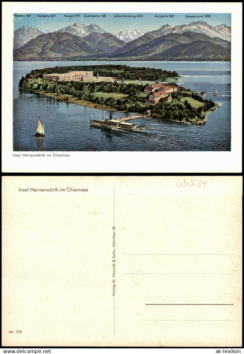 Ansichtskarte Chiemsee Insel Herrenwörth Im Chiemsee 1923 - Chiemgauer Alpen