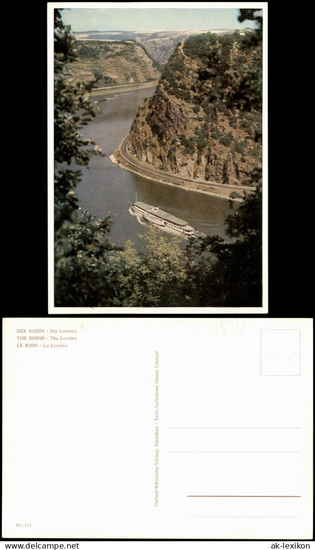Ansichtskarte St. Goarshausen Loreleyfelsen Am Rhein, Rheindampfer 1971 - Loreley