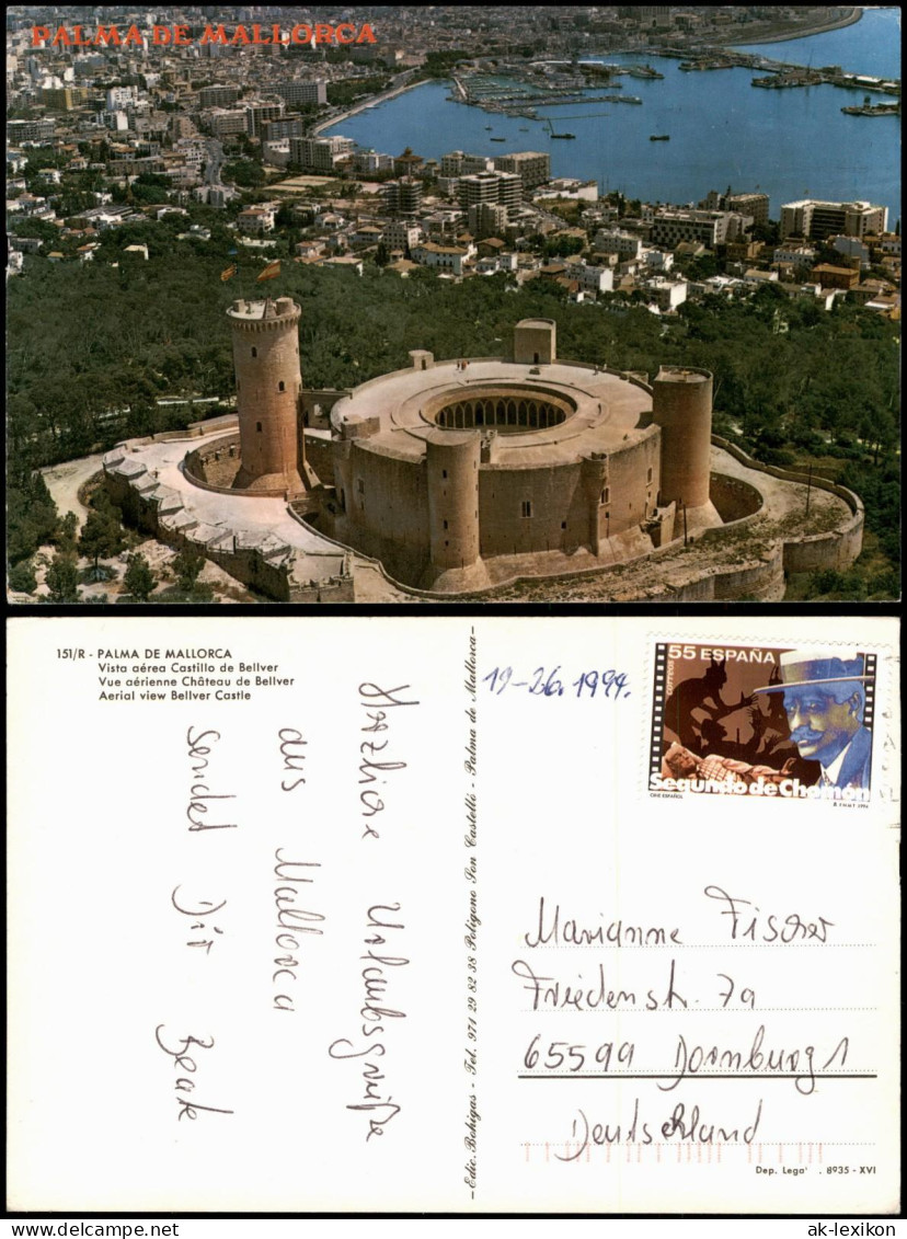 Palma De Mallorca Vista Aérea Castillo De Bellver Aerial  Bellver Castle 1994 - Sonstige & Ohne Zuordnung