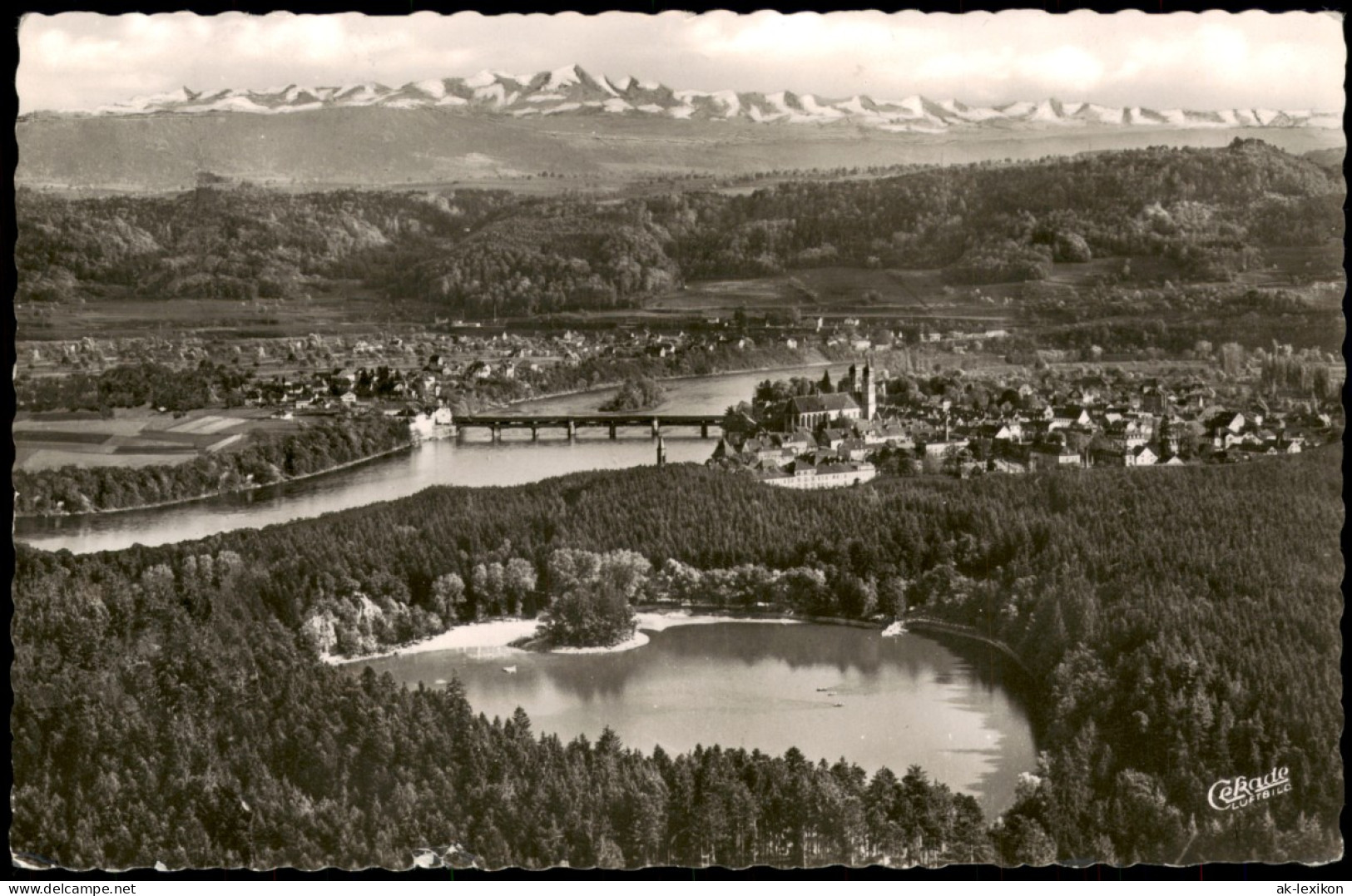 Ansichtskarte Bad Säckingen Blick über Die Stadt - Rhein Alpen 1956 - Bad Saeckingen