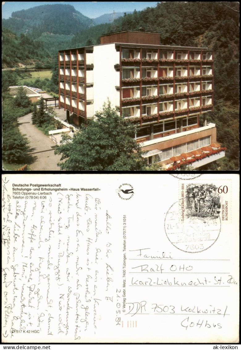 Ansichtskarte Oppenau Erholungsheim Haus Wasserfall - Lierbach 1984 - Oppenau