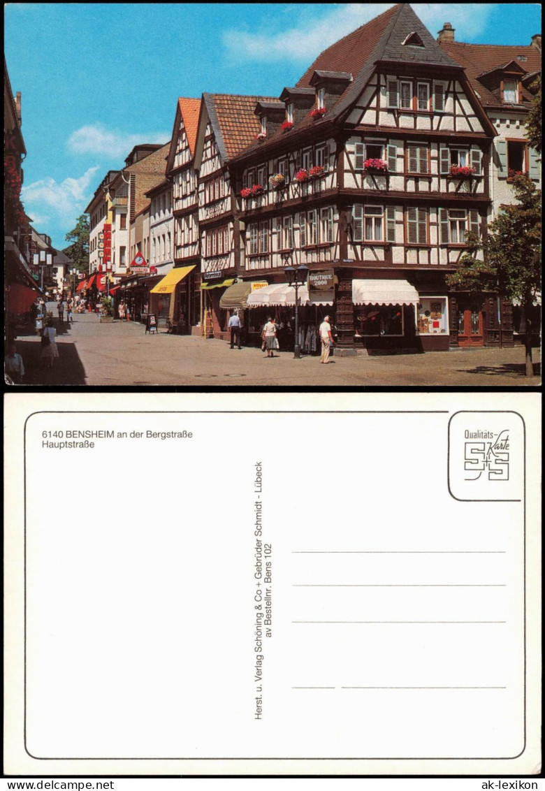 Ansichtskarte Bensheim Hauptstraße, Geschäft, Leute Beim Einkaufen 1980 - Bensheim