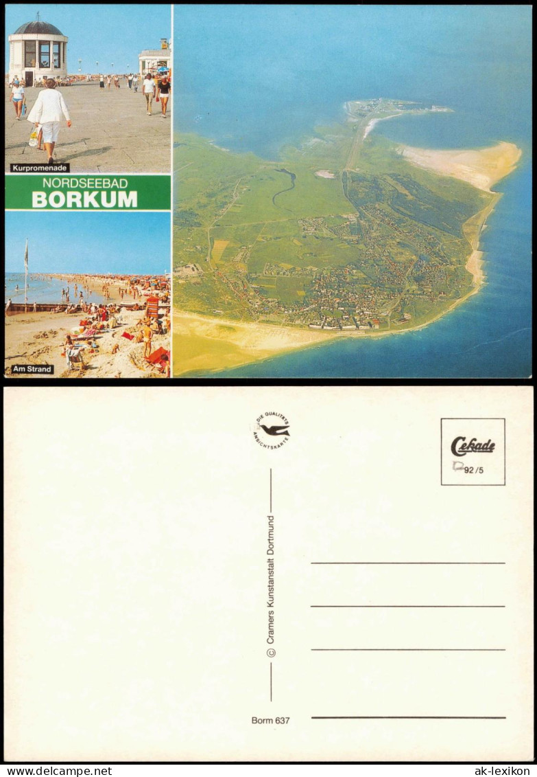 Ansichtskarte Borkum Mehrbildkarte Mit Luftbild, Kurpromenade, Strand 1992 - Borkum