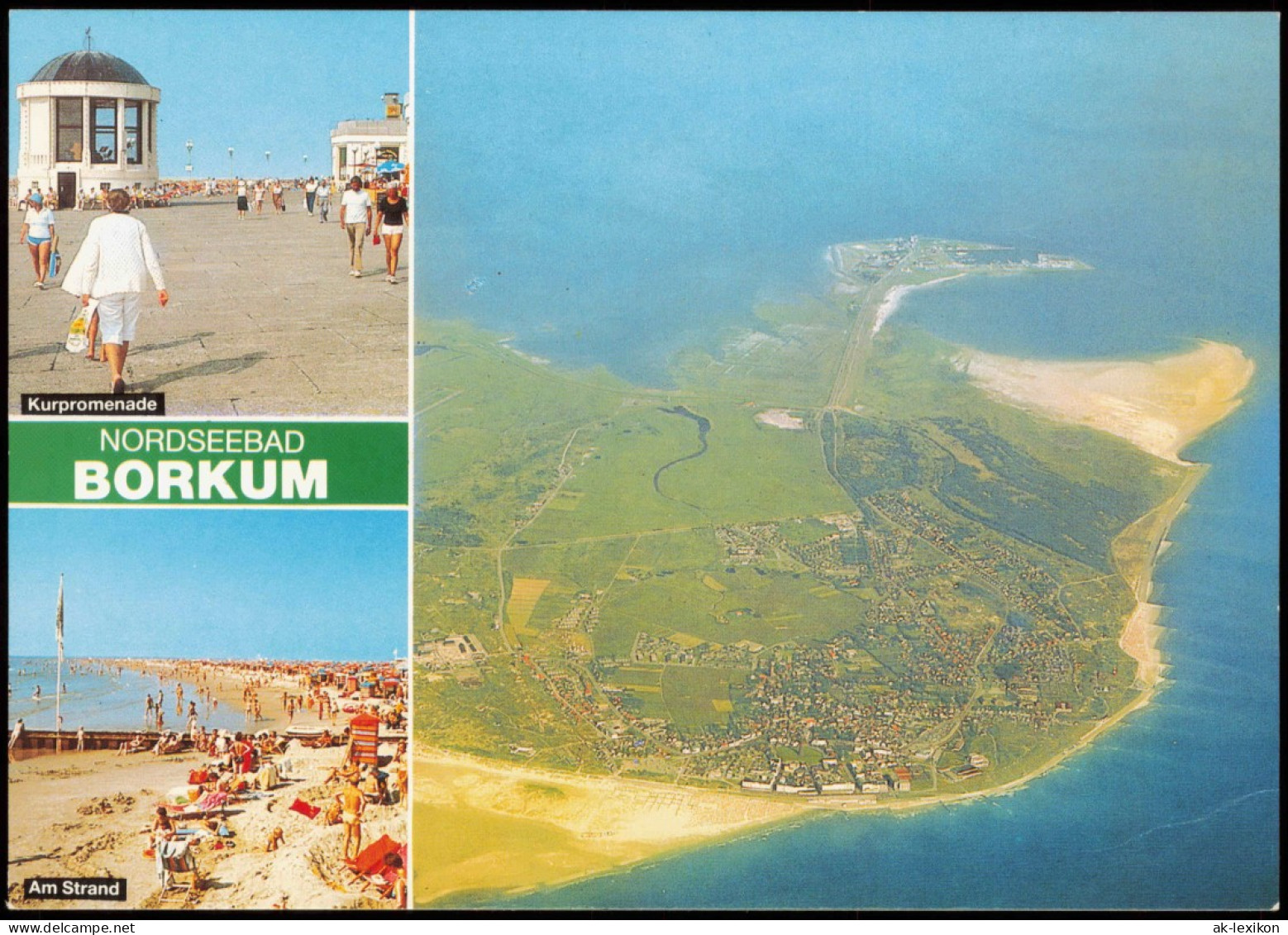 Ansichtskarte Borkum Mehrbildkarte Mit Luftbild, Kurpromenade, Strand 1992 - Borkum