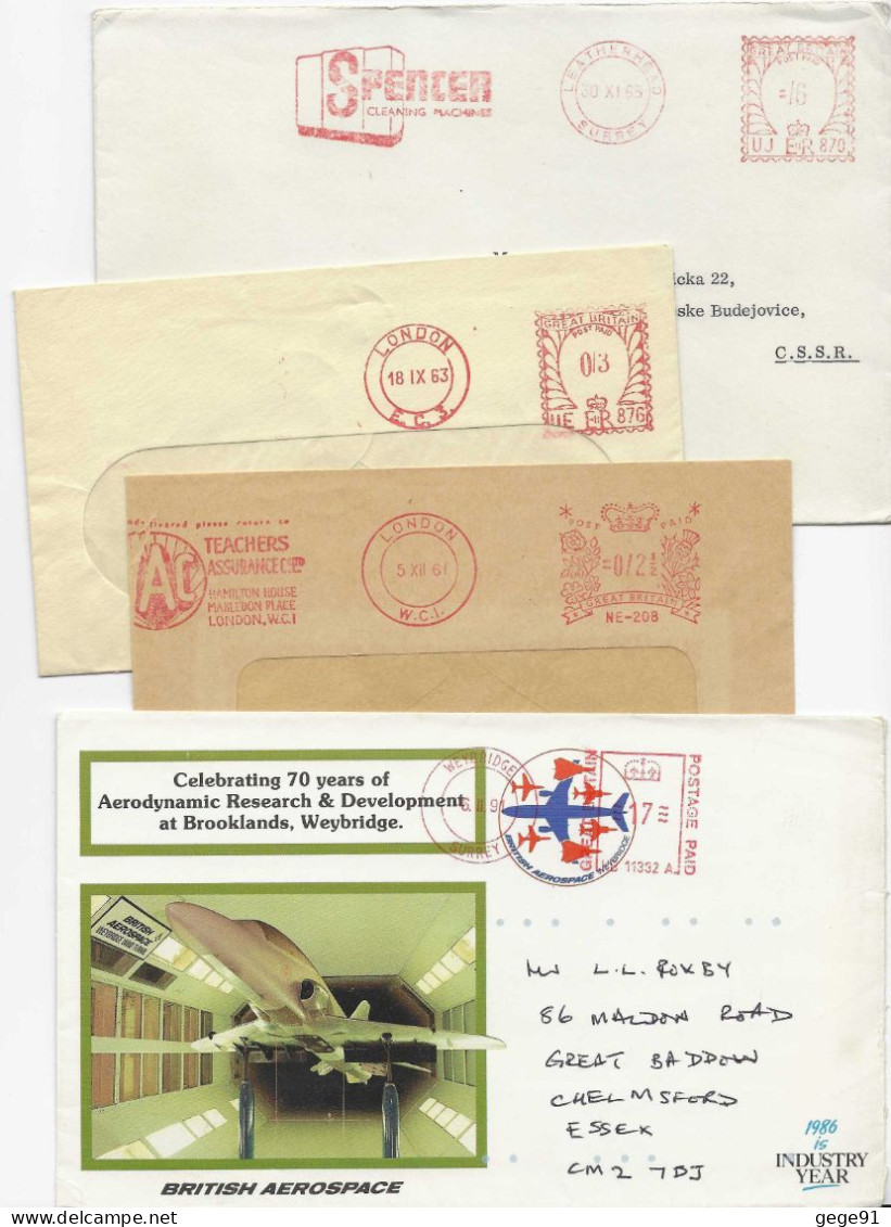 Lot De 10 Lettres Affranchies D'EMA _ Enveloppes Entières - Maschinenstempel (EMA)