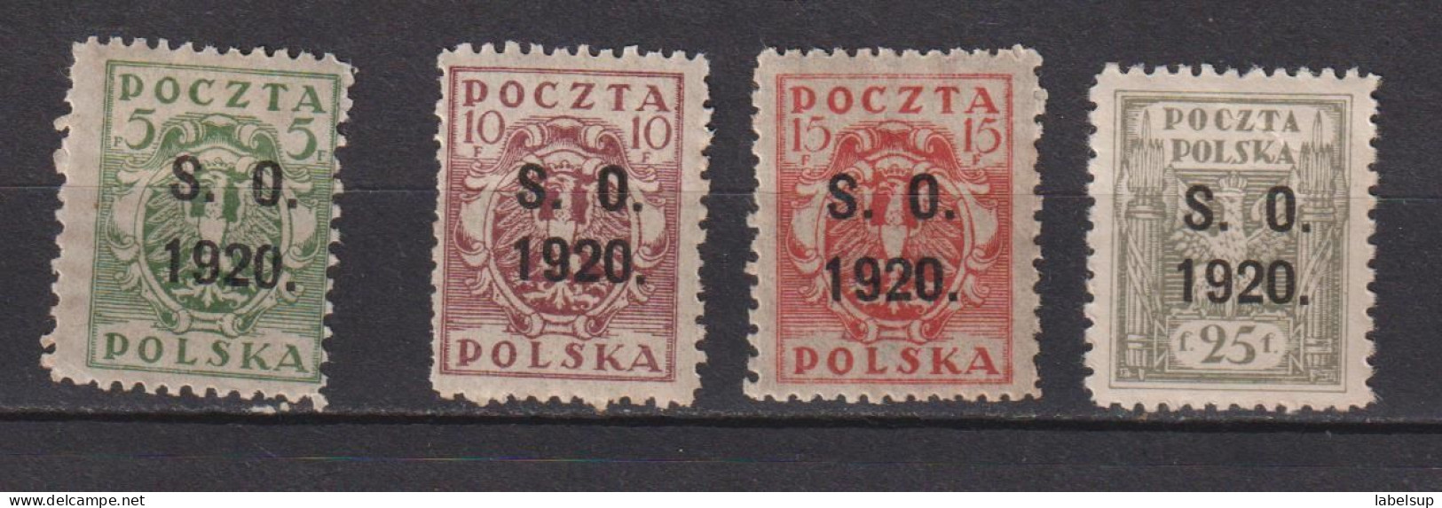 Lot De Timbres Neufs* / ** De Silésie Orientale 1920 N° 35 à 38 - Silezië