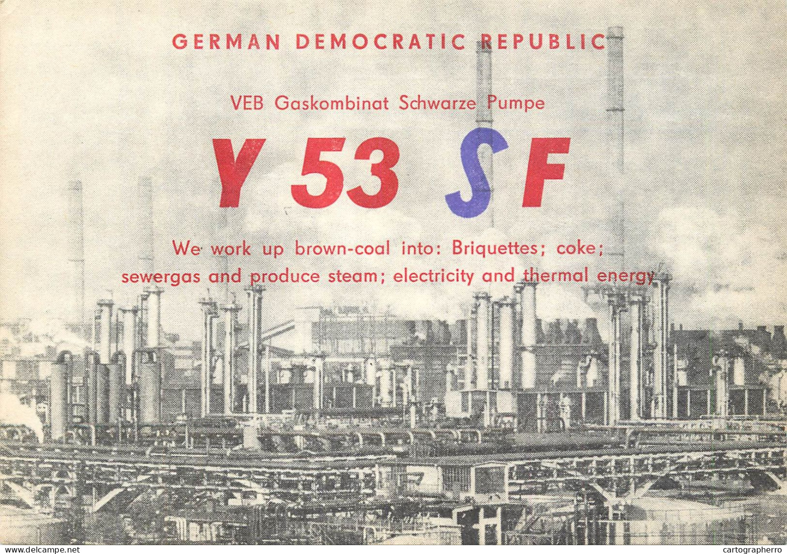 German Democtaric Republic Radio Amateur QSL Card Y53SF Y03CD 1983 - Radio Amatoriale