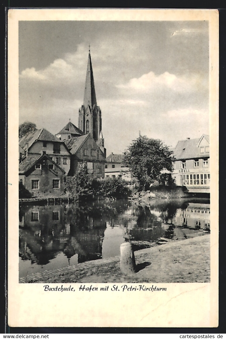 AK Buxtehude, Hafen Mit St. Petri-Kirchturm  - Buxtehude