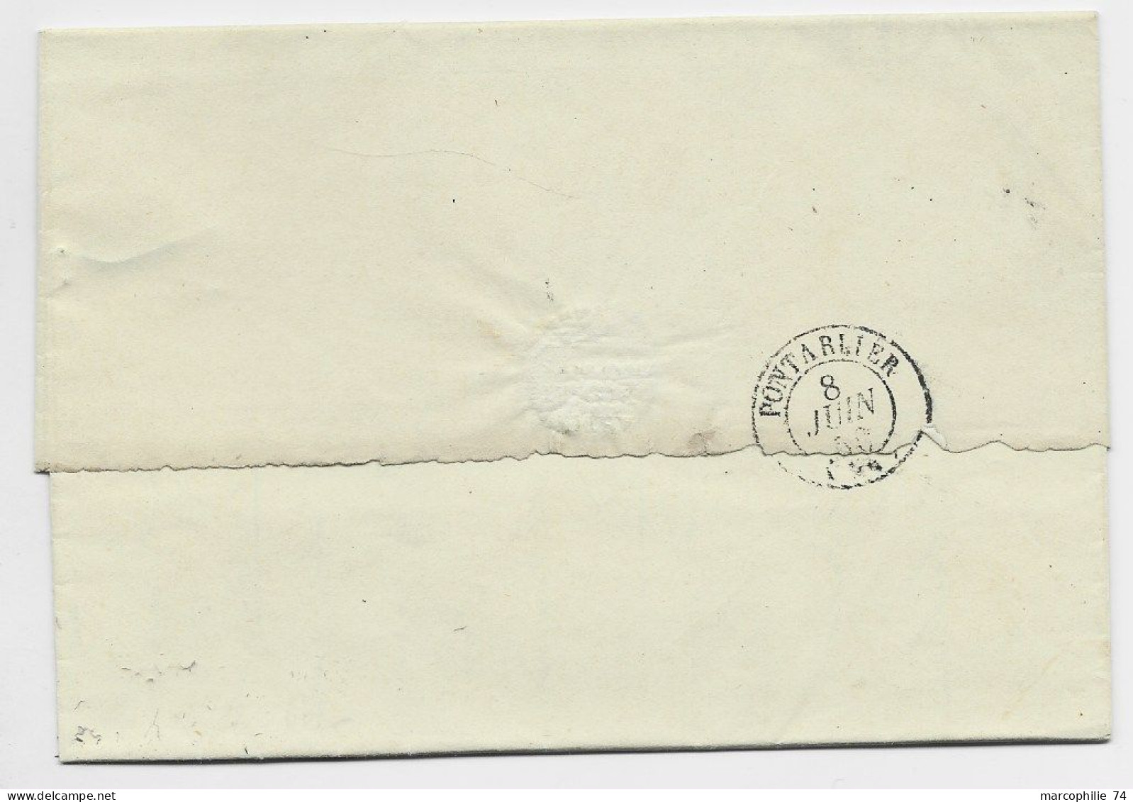 HELVETIA SUISSE VERRIERES SUISSES 8 MAI 1850  LETTRE COVER PONTARLIER DOUBS TAXE TAMPON 1 + SUISSE PONTARLIER FRONTALIER - 1843-1852 Federale & Kantonnale Postzegels