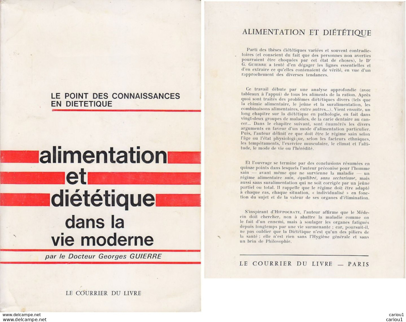 C1 Guierre ALIMENTATION ET DIETETIQUE DANS LA VIE MODERNE Port Inclus France - Health