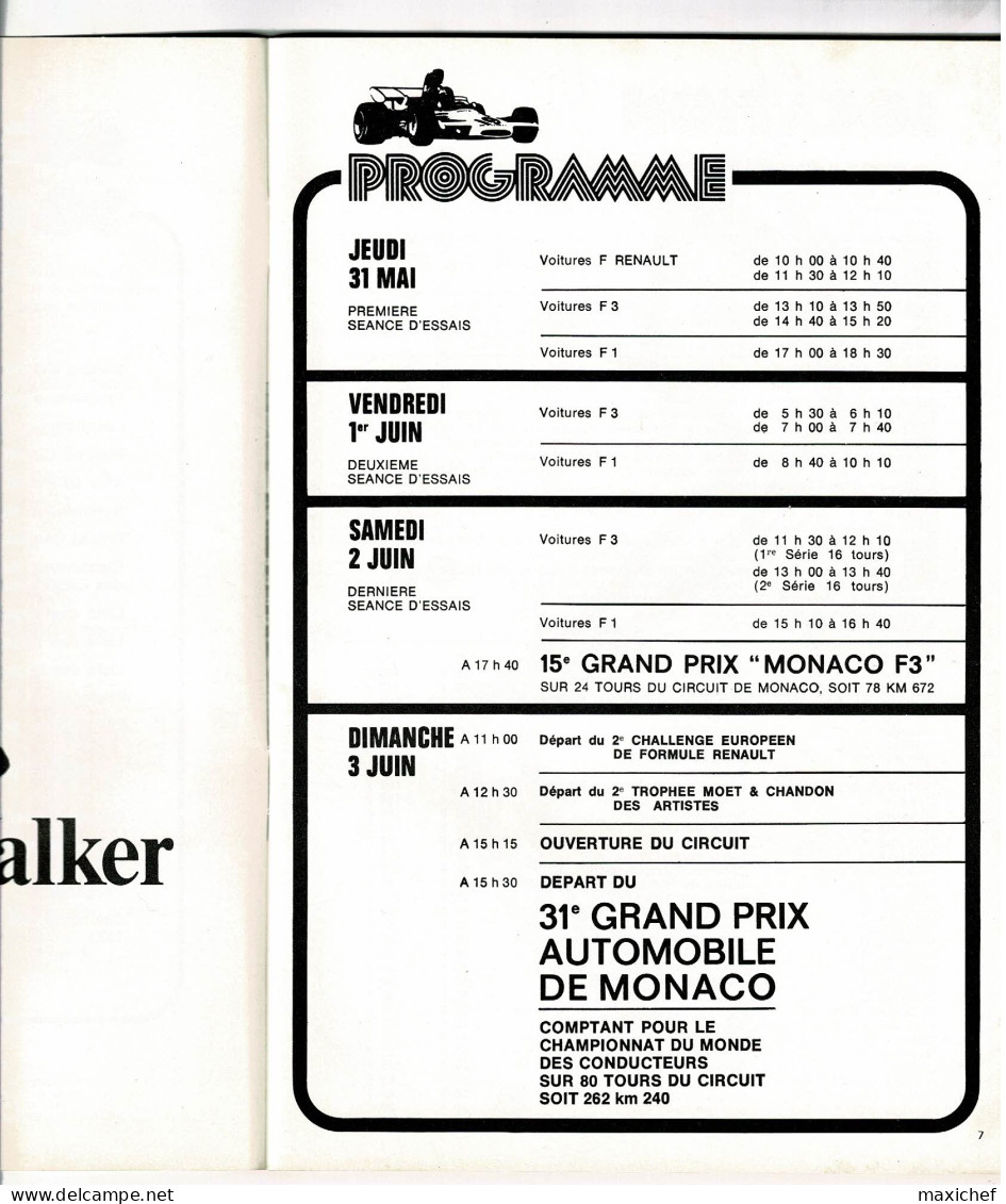 31e Grand Prix Automobile, Programme Officiel, 1973 - Monaco - 16 X 24 Cm, 72 Pages, Poids 152 Grammes, Bon état - Automobile - F1