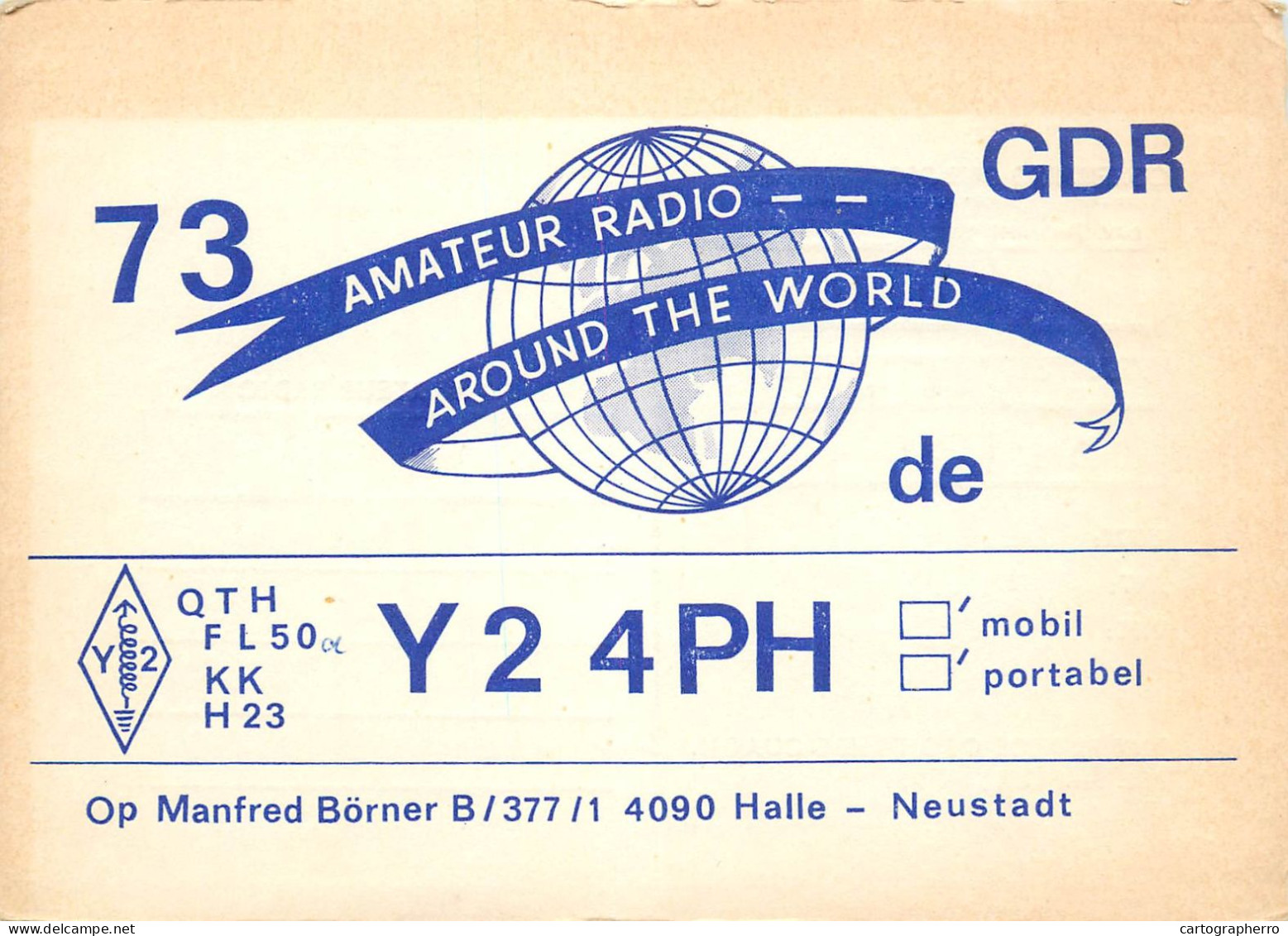 German Democtaric Republic Radio Amateur QSL Card Y24PH Y03CD 1985 - Radio Amatoriale