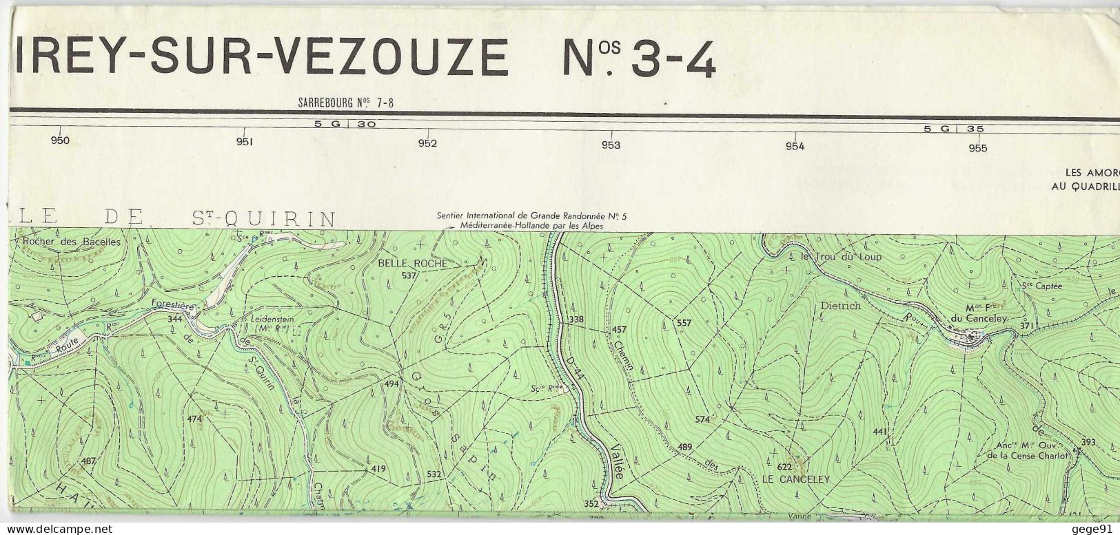 Carte IGN 1/25000 - Cirey Sur Vezouze - 3-4 - édition De 1957 - Cartes Topographiques