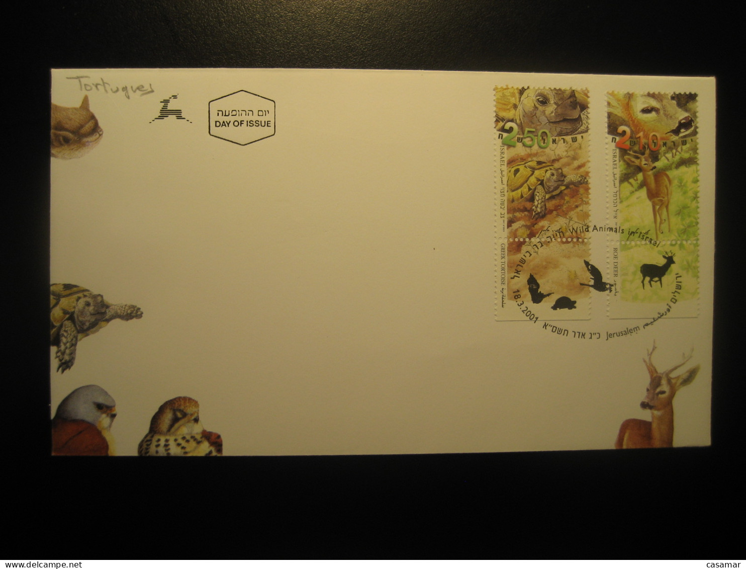 JERUSALEM 2001 Turtle Turtles Tortue Wild Animal FDC Cancel Cover ISRAEL - Tortues