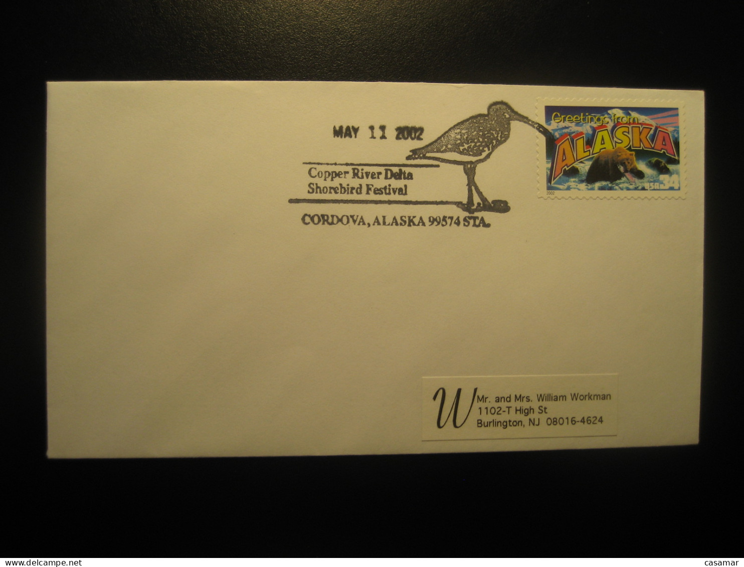 CORDOVA Alaska 2002 Copper River Delta Shorebird Festival Bird Birds Cancel Cover USA - Briefe U. Dokumente