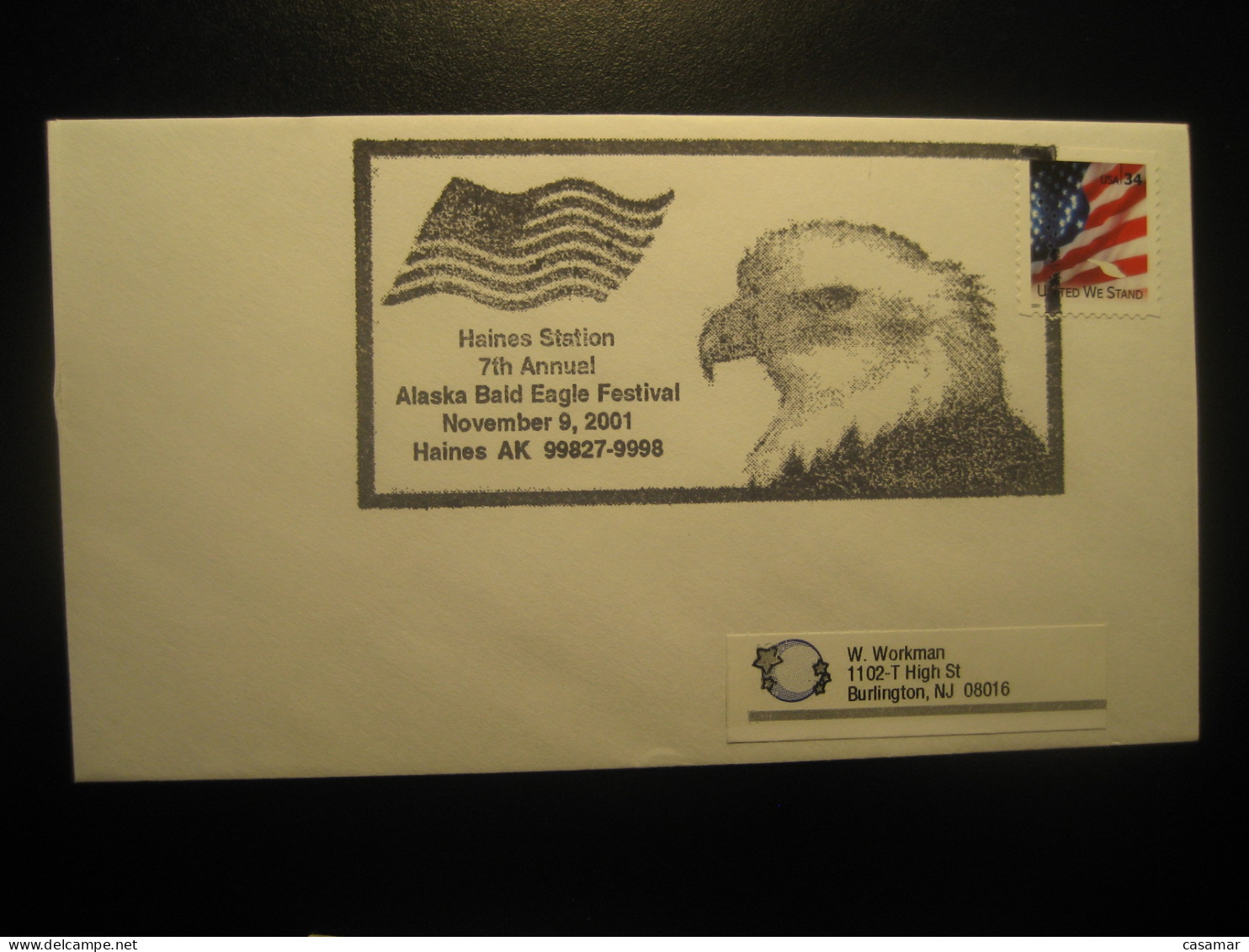 HAINES Alaska 2001 Bald Eagle Festival Bird Birds Cancel Cover USA - Brieven En Documenten