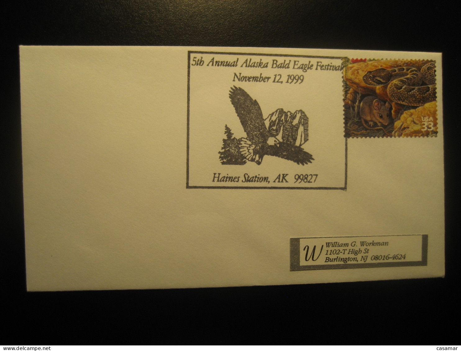 HAINES Alaska 1999 Bald Eagle Festival Bird Birds Cancel Cover USA - Lettres & Documents