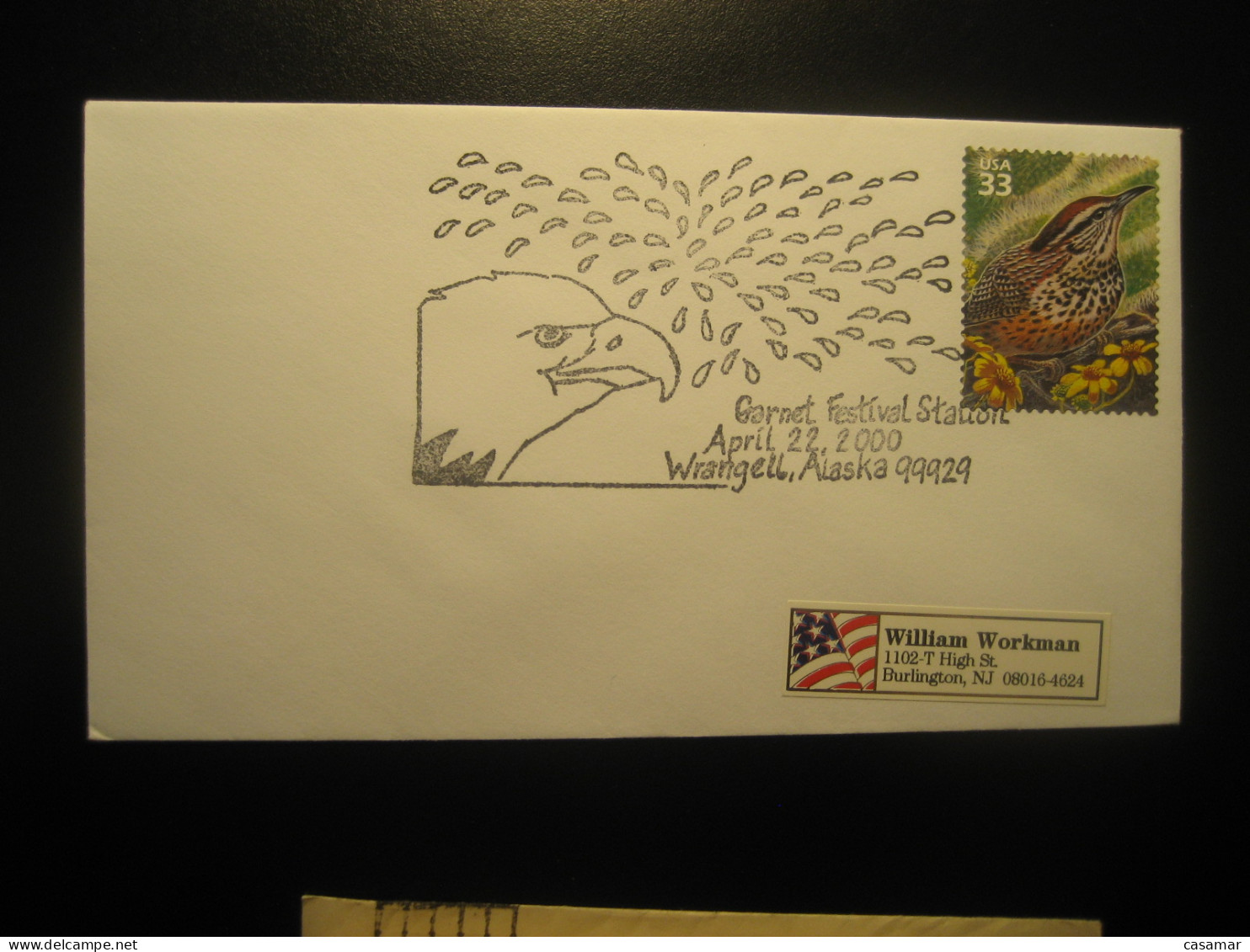 WRANGELL Alaska 2000 Garnet Festival Eagle Bird Birds Cancel Cover USA - Briefe U. Dokumente