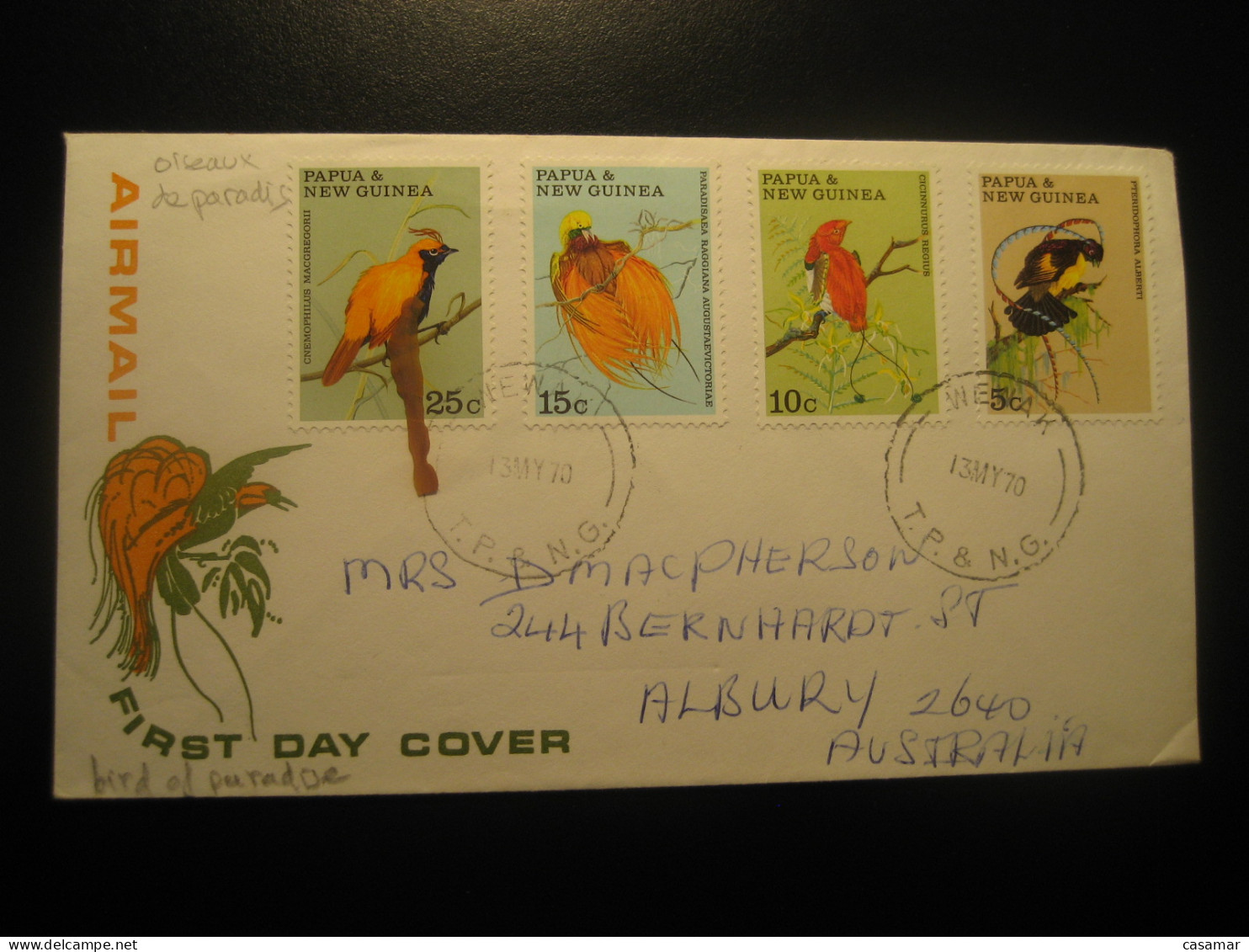 WEWAK 1970 Birds Of Paradise Bird Birds FDC Cancel Cover PAPUA NEW GUINEA - Papua New Guinea