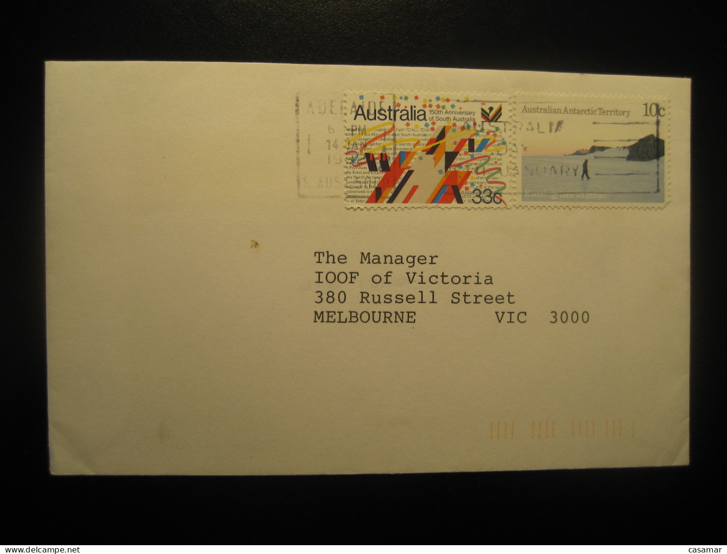 ADELAIDE 1992 Evenlag Late Summer Cancel Cover AAT Australian Antarctic Territory Antarctics Antarctica - Briefe U. Dokumente